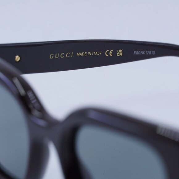 🕶️ New Gucci GG1828S 004 Sunglasses - Shiny Solid Brown Frame, Grey Lenses - Picture 7 of 9